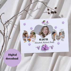 Modèle de collage photo maman, Collage photo Canva, Modèle de cadre toile maman, Collage photo maman, cadeau pour maman, Maman personnalisée