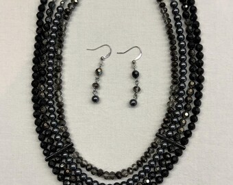 Choker Necklace and Earing Set Vintage 1990s