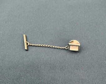 Swank Square Silver-tone Tie Tack