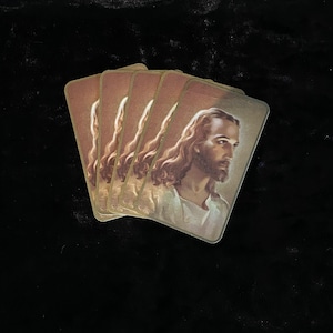 Gebedskaarten, Heiligen, Gedenkkaarten, Begrafeniskaarten - Katholiek, Portret van Christus, gebruikt als nieuw staat.