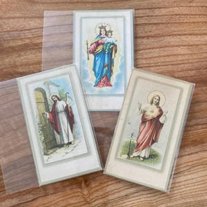 Oración, Memorial, Santo, Tarjetas funerarias - Impresas en la década de 1960, María Auxiliadora, Jesús llamando a la puerta del corazón, Sagrado Corazón
