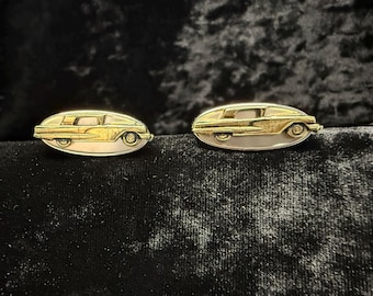Edsel Cufflinks Vintage, Extremely Rare, Silver and Gold tone, 1950s