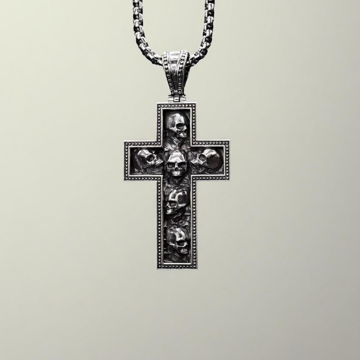 Skull Cross Necklace - Etsy