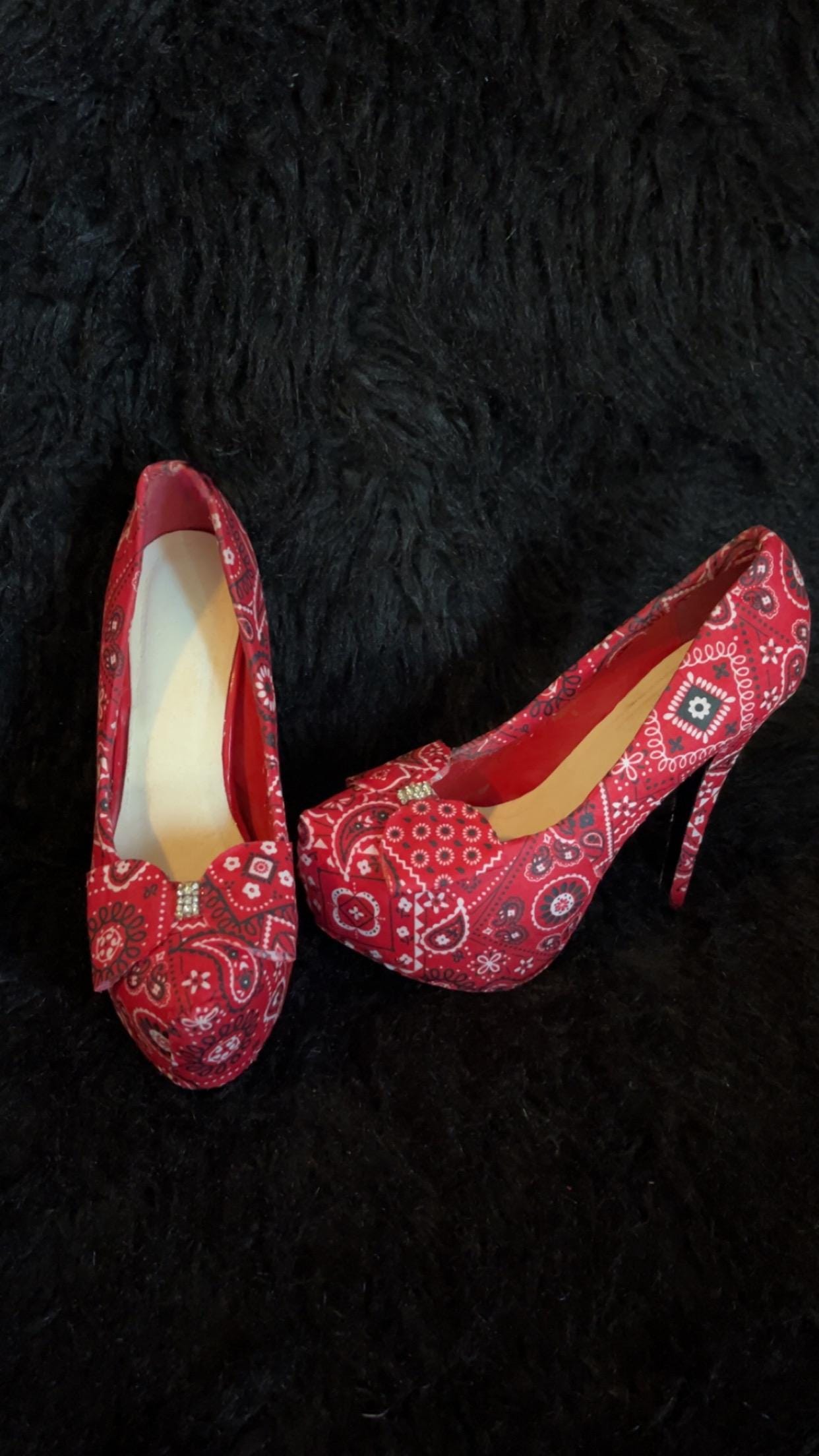 Red Bandana Heels