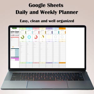 Planificador semanal y diario de Hojas de cálculo de Google, rastreador de tareas, lista de tareas pendientes, rastreador de hábitos y organizador de productividad.