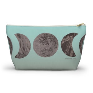 Boho Mondphasen Ombre Beutel, Große 12", kleine 8", Canvas | Witch Tools Crystals Spells Tarot Karten Makeup Stash Pencil Reisetasche Geldbeutel