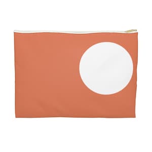 Coral, Branco, Sol, Lua, Organizador Elegante, Embreagem, Estojo para Lápis, Bolsa para Diário, Mínimo, Unissex, Bolsa com Zíper, Grande, 12"