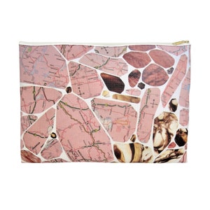 Bolsa com zíper, grande, 12", rosa, terrazzo, acessórios, bolsa diária, organizador, estojo, bolsa, design moderno, presentes práticos, dama de honra