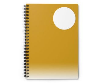 Spiral Notebook, Gold, Yellow, Lined Pages, Minimal, Dream Diary, Journal, Poetry, Home Office, Ombre, Self Care, Shelter in Place