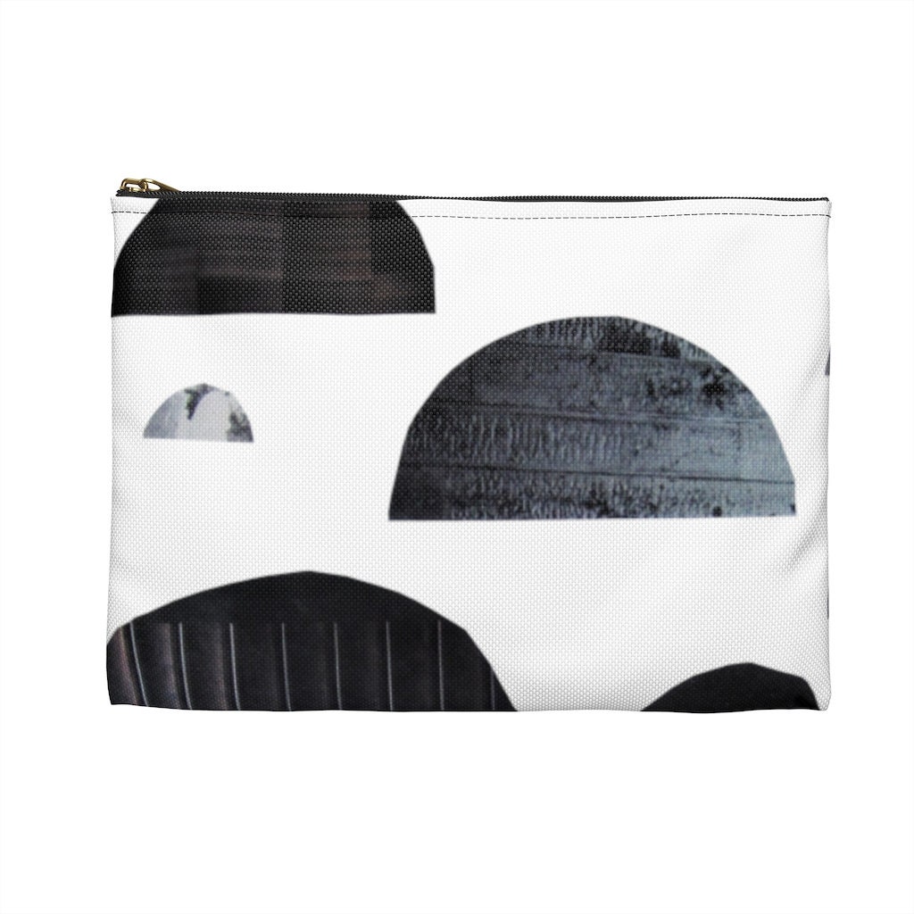 Black and White Half Circles Zipper Pouch | Modern Minimal Black and White Half Circles Zipper Pouch | Modern Minimal
