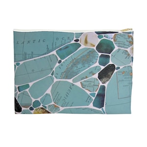 Bolsa com zíper, grande, 12", verde-azulado, azul, acessórios, bolsa diária, organizador, estojo de lápis, embreagem, design moderno, cabe em nossos notebooks