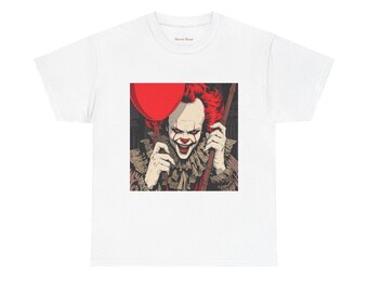 Spooky Horror Tee - Unisex Heavy Cotton Tee, Halloween Costume, Movie Fan Gift, Horror Lovers Apparel, Pennywise Shirt, Trick or Treat