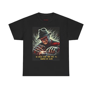 Freddy Krueger Horror Movie T-Shirt, A Nightmare on Elm Street Tee, Unisex Cotton Top, Scary Film Shirt, Halloween Horror Merch, Horror