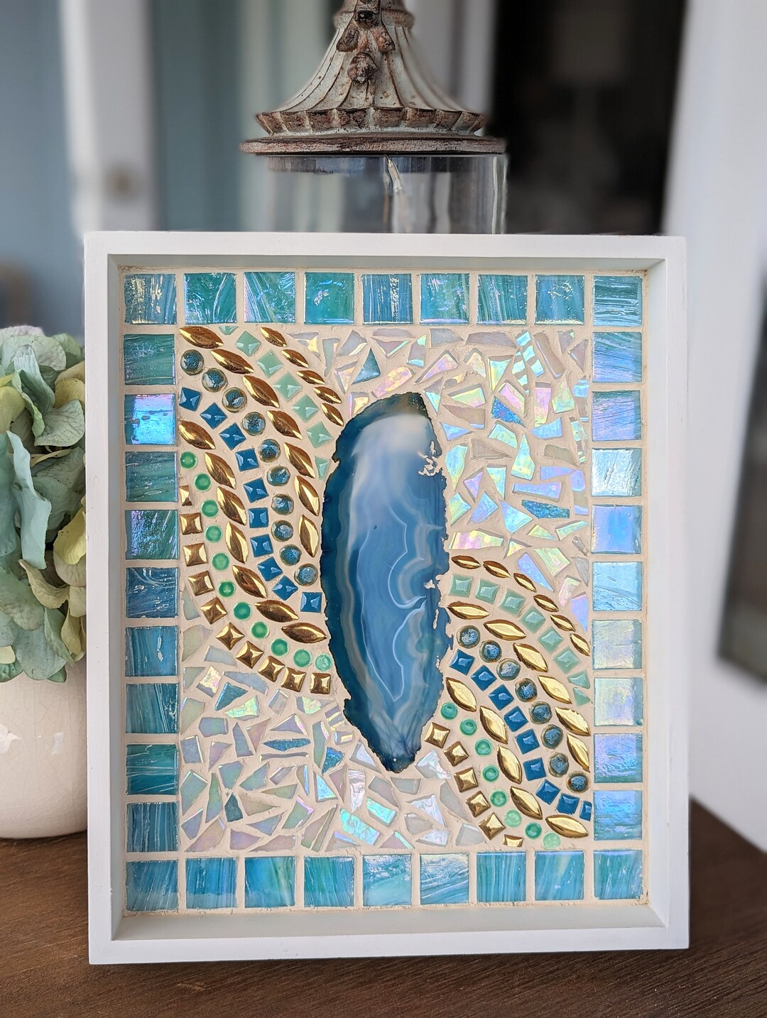 Mosaic Geode Shadow Box Wall Art Etsy