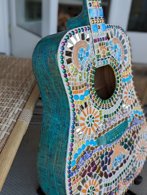ギター Mosaic Mosaic Guitar Mardi Gras - Etsy
