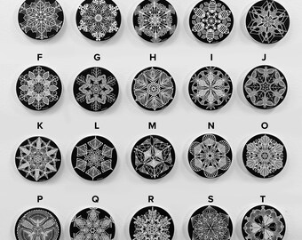 Dessous de verre en céramique découpés dans du papier (série Life Snowflakes) 20 modèles originaux disponibles (sous-verres artistiques)