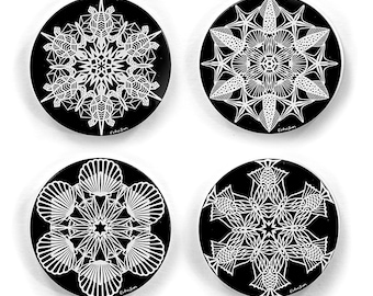 Sous-verres en céramique Papercut Art - Nature et vie marine - Lot de 4