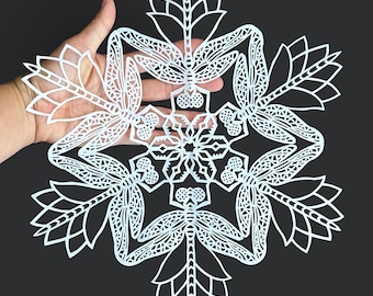 Hand-Cut Paper Art | Life Snowflakes Series | 8 Original Designs Available | Limited Edition Paper Cut Artwork | Paper Cutting | 13" x 13"
