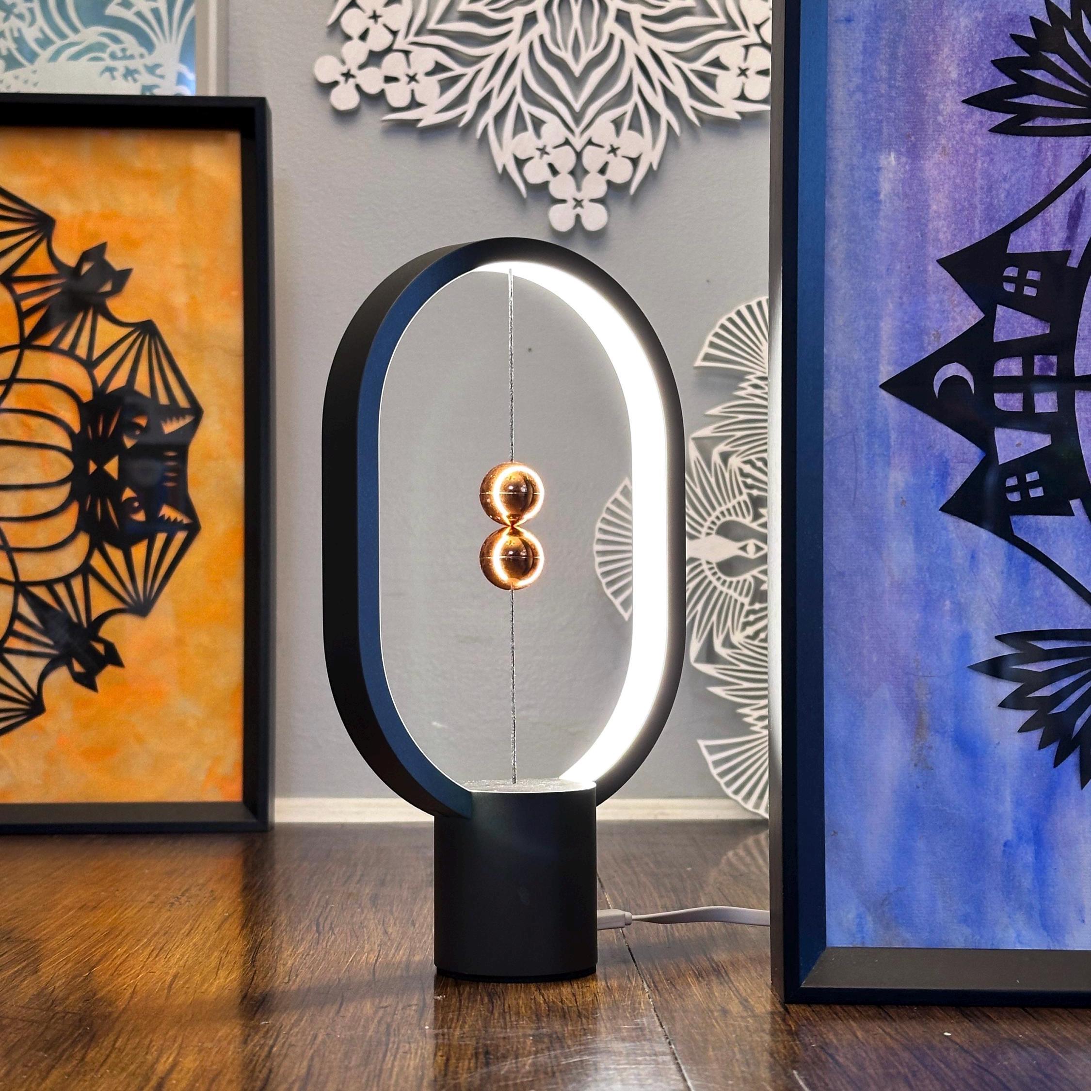 Floating LED Table Lamp | Magnetic Levitation Wood Base Design