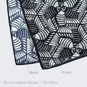 Foulard artistique découpé dans du papier | Echarpes en mousseline de soie et coton tencel, objet d'art à porter inspiré de la nature, accessoire de mode artistique TencelCottonDove27.5