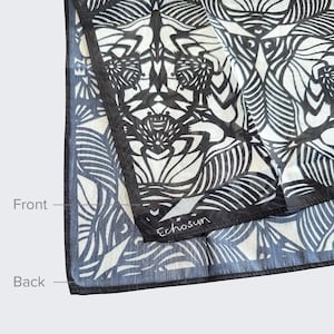 Foulard artistique découpé dans du papier | Echarpes en mousseline de soie et coton tencel, objet d'art à porter inspiré de la nature, accessoire de mode artistique image 20