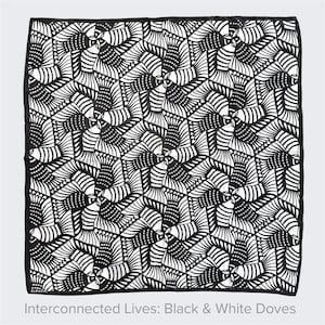 Foulard artistique découpé dans du papier | Echarpes en mousseline de soie et coton tencel, objet d'art à porter inspiré de la nature, accessoire de mode artistique ChiffonDove27.5”