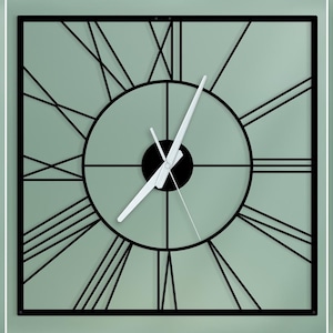 Square Metal Wall Clock | Roman Numerals Metall Wall Clock, Oversized Wall Clock, Unique Wall Clock, Silent Wall Clock,Office Decor Clock