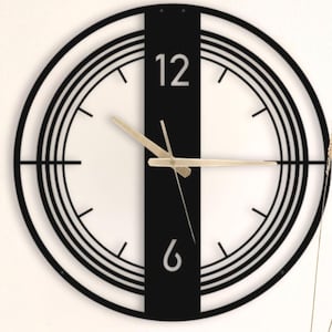 Black Metal Wall Art,Unique Spiral Metal Wall Clock,Large Silent Wall Clock,Clocks For Wall,Modern Home Decor,Lines Clock,Modern Wall Clock,