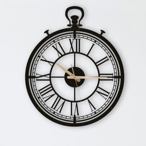 Unique Vintage Wall Clock,Antique Style Roman Numeral Metal Wall Clock,Large Metal Wall Decor, Rustic Modern Wall Clock, Metal Wall Clock