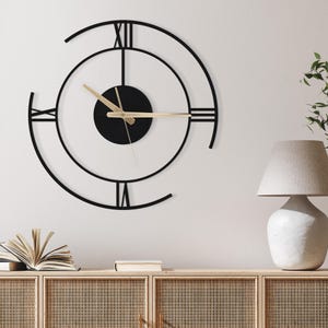 Unique Minimalist Large Wall Clock | Oversized Wall Clock,Modern Large Wall Clock, Unique Design Metal Wall Clock,Round Wall Clock