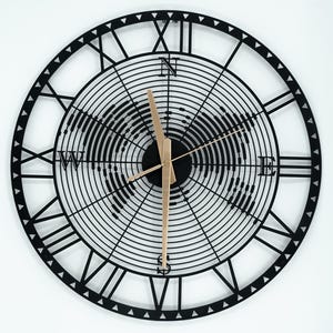 Metal World Map Wall Clock, Compass Wall Clock, Modern Wall Clock, Clock For Wall, Black Wall Clock, Wall Hangings, Metal Wall Clock