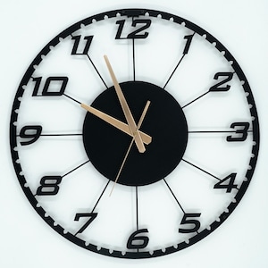 Numeric Simple Wall Clock with Hand Color Option, Large Wall Clock, Simple Wall Clock With Numbers, Silent Wall Clock, Home and Office Decor