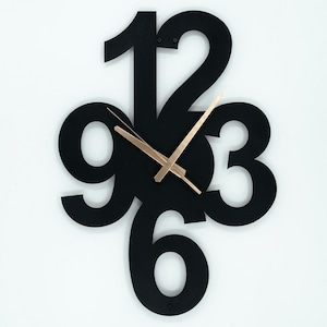 Oversized Wall Clock | Modern Numeral Wall Clock, Wall Decoration Asymmetrical Clock, Metal Wall Clock, Wall Hangings, Unique Wall Clock