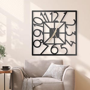 Square Clock, Square Wall Clock, Metal Wall Clock, Unique Wall Clock, Oversized Wall Clock, Clocks for Home Decor and Gifts, Clock Gifts
