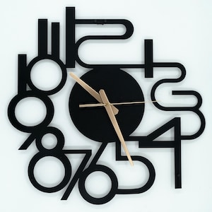 Abstract Numeric Modern Wall Clock, Modern Numeric Wall Clock, Large Wall Clock, Unique Wall Clock, Clocks for Gifts, Home and Office Decor
