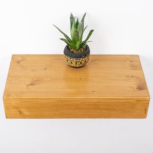 Floating Bedside Table with Secret Compartment, Wall decor, Hidden storage, Walnut color floating shelf