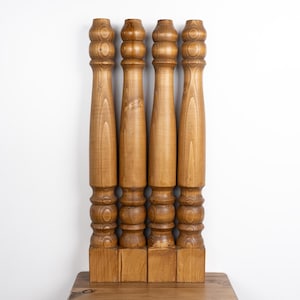 Set of 4 Handmade Wooden Table Legs for DIY Furnitures