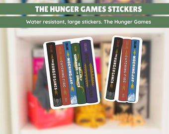 The Hunger Games Book Spine Stack Stickers. Water Resistant. Large. Booktok. Hand Digitally Drawn. Popular Authors.