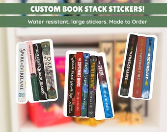 Custom Book Stack Stickers. Made to Order. Water Resistant. Large Stickers. Popular Books. Booktok. Hand Digitally Drawn. Popular Authors.