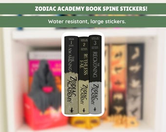 Zodiac Academy 1-3 Book Spine Stack Stickers. Water Resistant. Large. Booktok. Hand Digitally Drawn. Popular Authors. Romantasy. New Covers