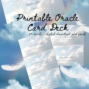 Baraja de cartas del oráculo Puerta del Cielo - Descarga digital - 59 cartas imprimibles