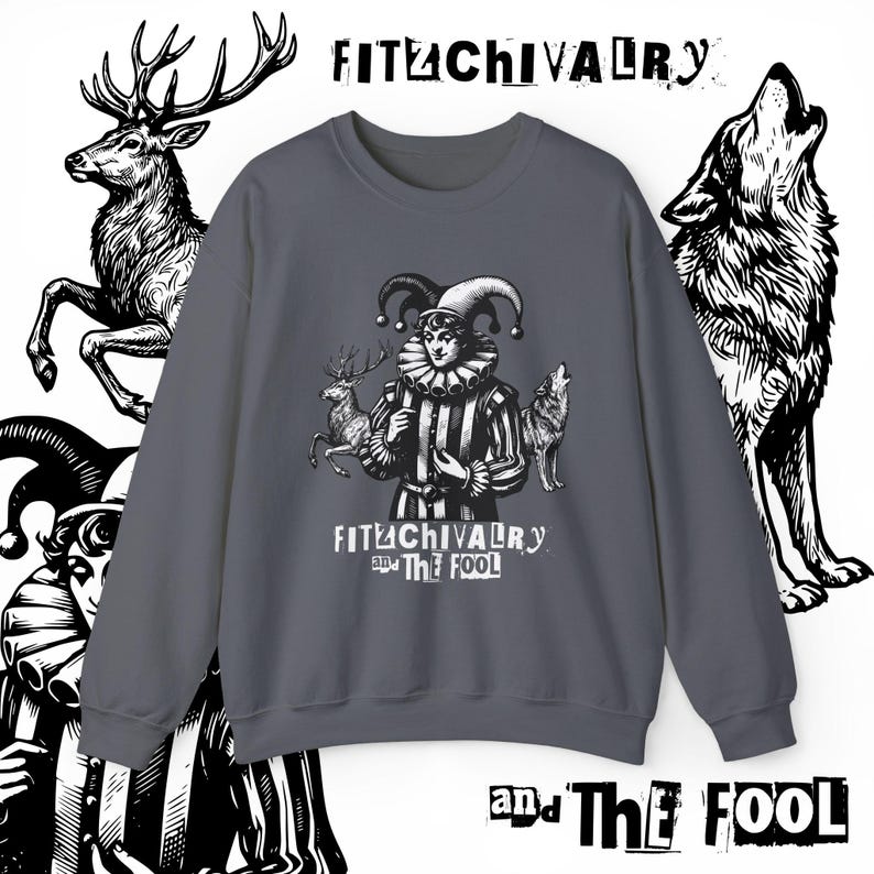 Fitz and The Fool Sweatshirt || Realm of the Elderlings Merch, Fitzchivalry, The Farseer Trilogy, Robin Hobb, ROTE Charcoal