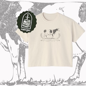 Camiseta holgada para mujer con estampado de vacas mirando atardeceres (SOLO PARTE DELANTERA) // Camiseta de The Locked Tomb, Tamsyn Muir, Gideon the Ninth, Harrow the Ninth, Regalo para amantes de los libros