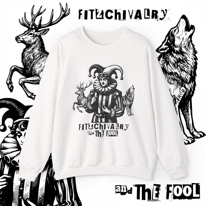 Fitz and The Fool Sweatshirt || Realm of the Elderlings Merch, Fitzchivalry, The Farseer Trilogy, Robin Hobb, ROTE White