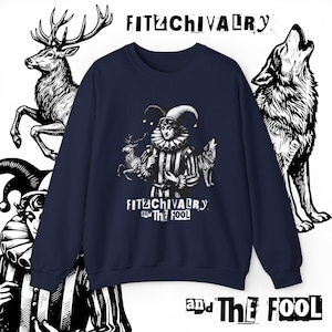 Fitz and The Fool Sweatshirt || Realm of the Elderlings Merch, Fitzchivalry, The Farseer Trilogy, Robin Hobb, ROTE Navy