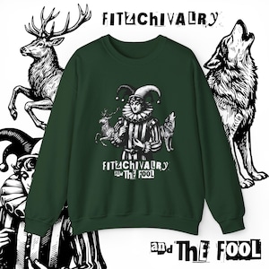 Fitz and The Fool Sweatshirt || Realm of the Elderlings Merch, Fitzchivalry, The Farseer Trilogy, Robin Hobb, ROTE Forest Green