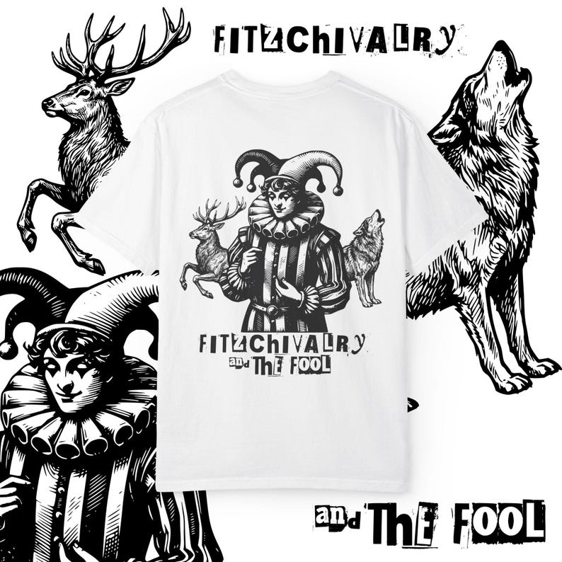 Fitz and The Fool Shirt || Realm of the Elderlings Merch, Fitzchivalry, Farseer Trilogy, Robin Hobb, ROTE White