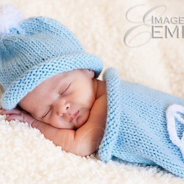 Baby Set - Blue Cocoon with hat for Infant Boy (0-4 months)