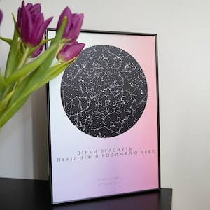 Carte du ciel personnalisée rose