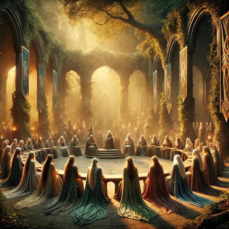 Enchanted Elven Forest Castle Art Prints: Mystical Fantasy Wall Decor ...